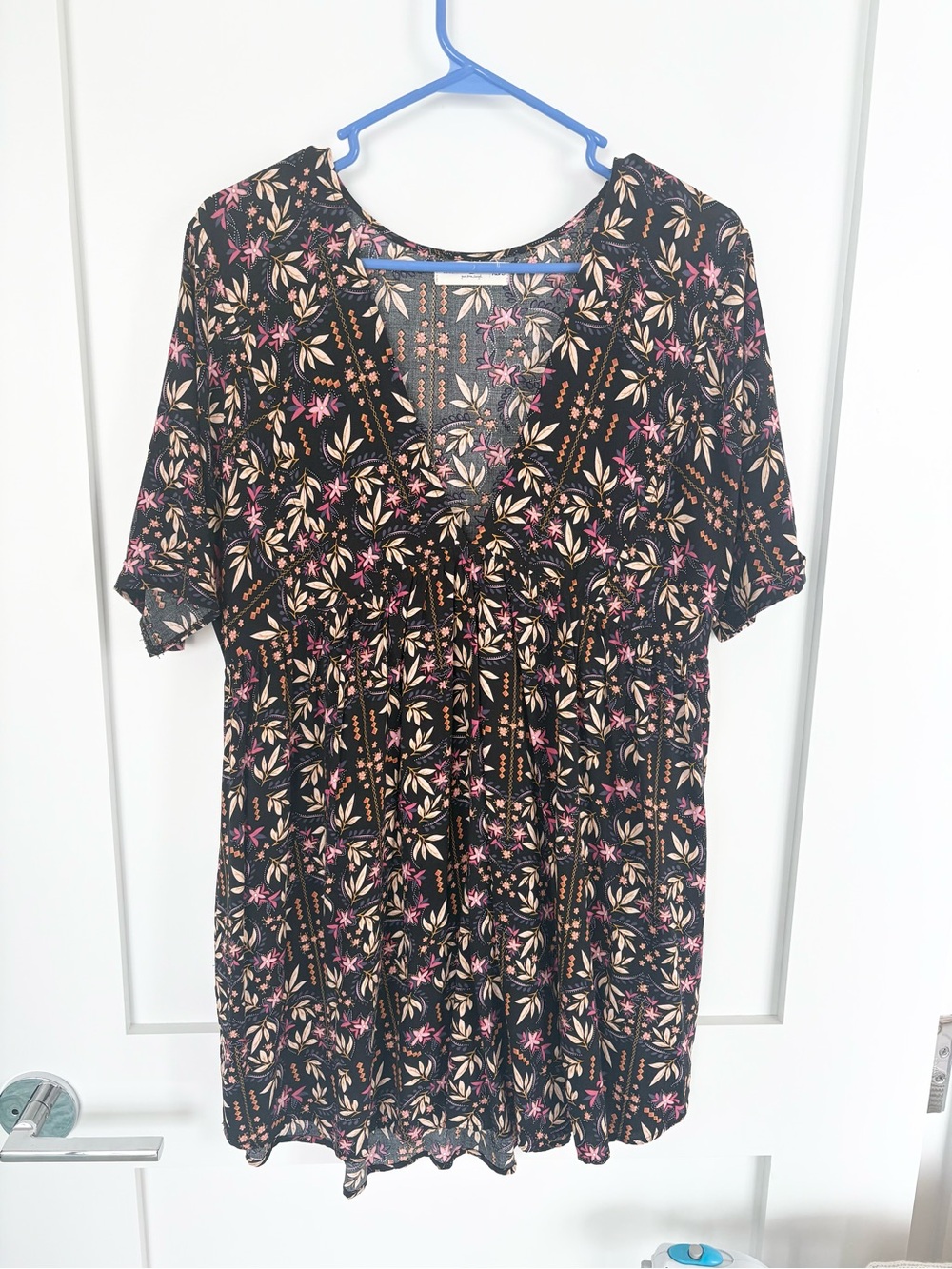 Natural Life Floral Boho Babydoll Tunic Dress XS/S